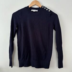 LOFT navy shoulder button sweater